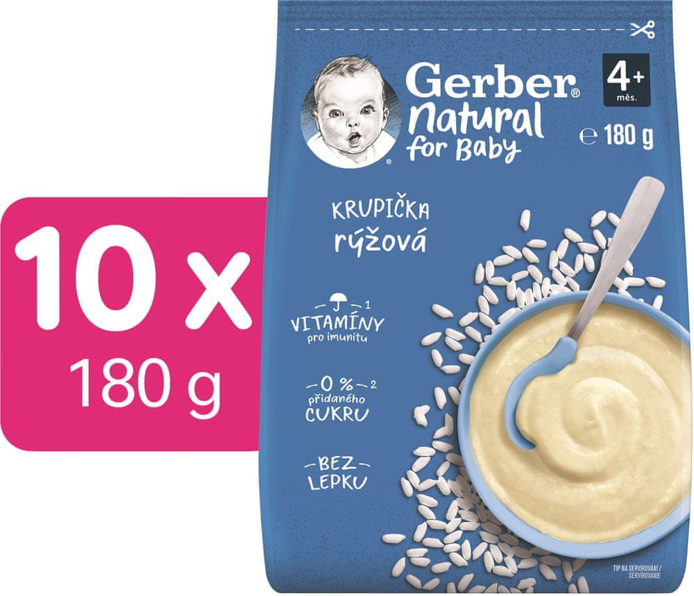 Gerber Natural ryžová krupička 10x180 g